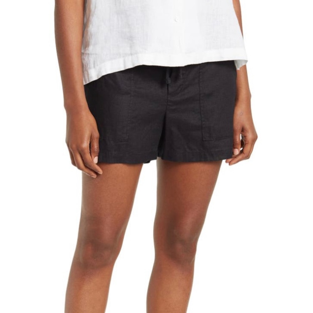 James Perse Black Linen Shorts, Size 3 (Large), New with Tag